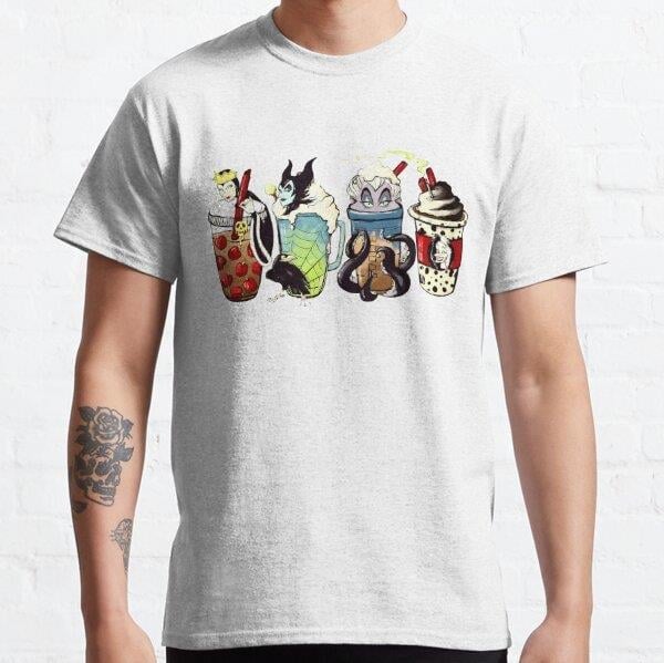 Halloween Fall Coffee Evil  Tasarım Baskılı Tişört (Rahat kalıp t-shirt)