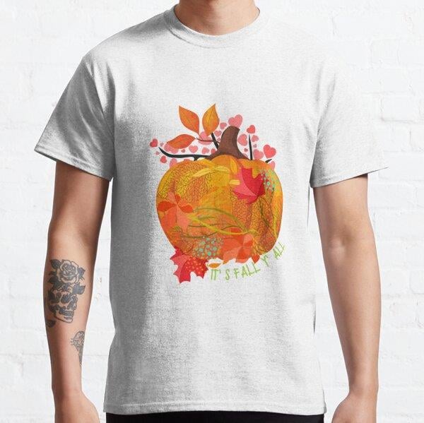 Halloween Pumpkin Fall, It's Fall Y'All  Tasarım Baskılı Tişört (Rahat kalıp t-shirt)