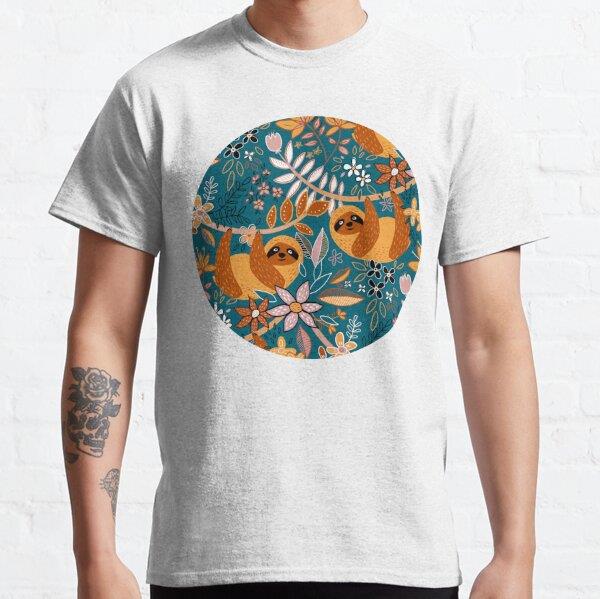 Happy Boho Sloth Floral  Tasarım Baskılı Tişört (bol kalıp t-shirt)