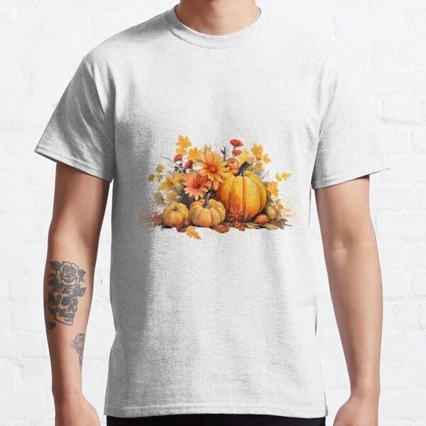 Happy Fall, Happy Thanksgiving, Harvest Gifts, Fall Gifts, Fall Apron, Thanksgiving Apron Tasarım Baskılı Tişört (Rahat kalıp t-shirt)