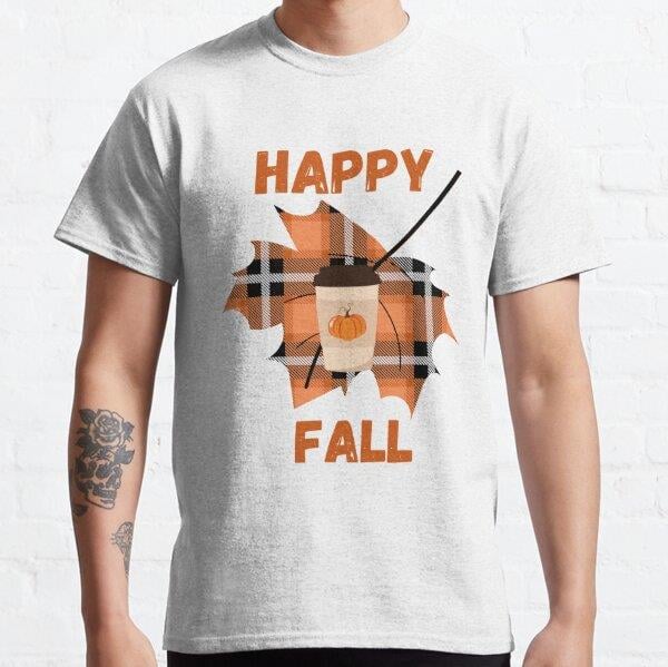 Happy Fall Tasarım Baskılı Tişört (Rahat kalıp t-shirt)