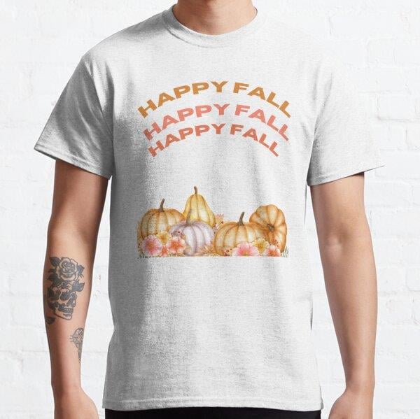 Happy Fall Tasarım Baskılı Tişört (Rahat kalıp t-shirt)