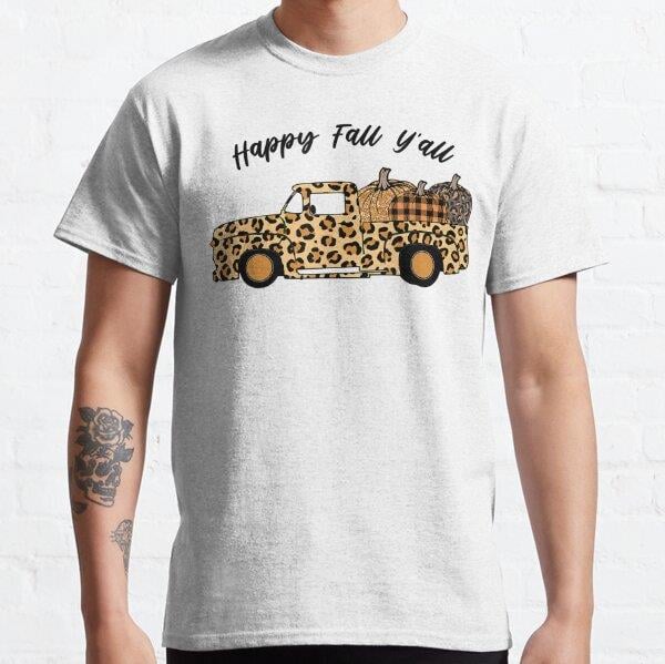 Happy Fall y'all 2022 Tasarım Baskılı Tişört (Rahat kalıp t-shirt)