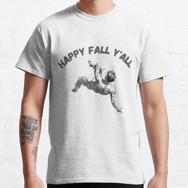 Happy Fall Y'All Tasarım Baskılı Tişört (Rahat kalıp t-shirt)