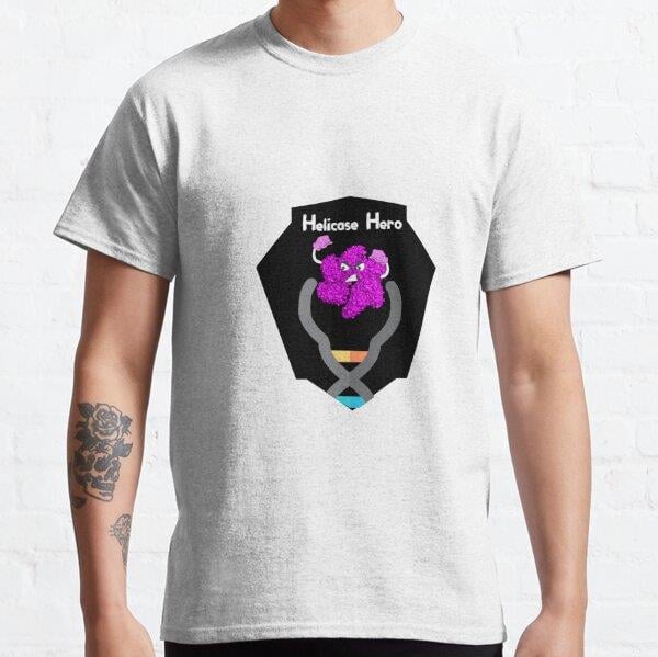 Helicase Hero - Enzyme Superhero Tasarım Baskılı Tişört (bol kalıp t-shirt)