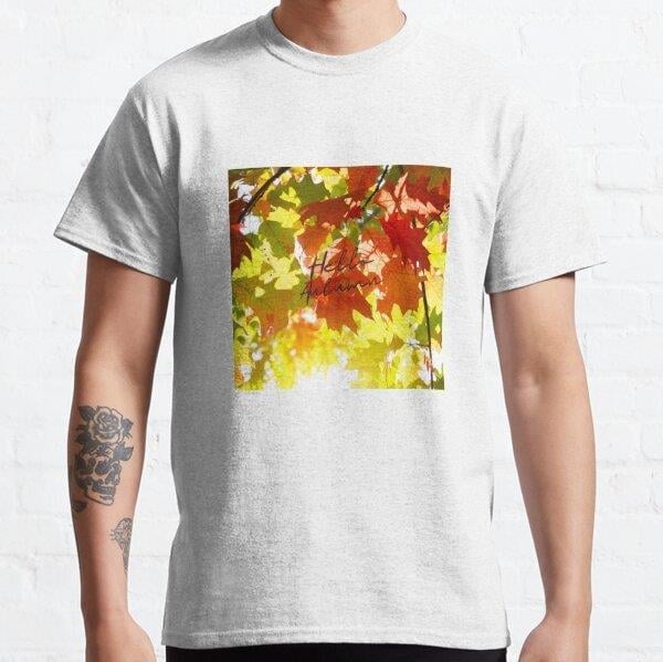 Hello Autumn  Tasarım Baskılı Tişört (Rahat kalıp t-shirt)