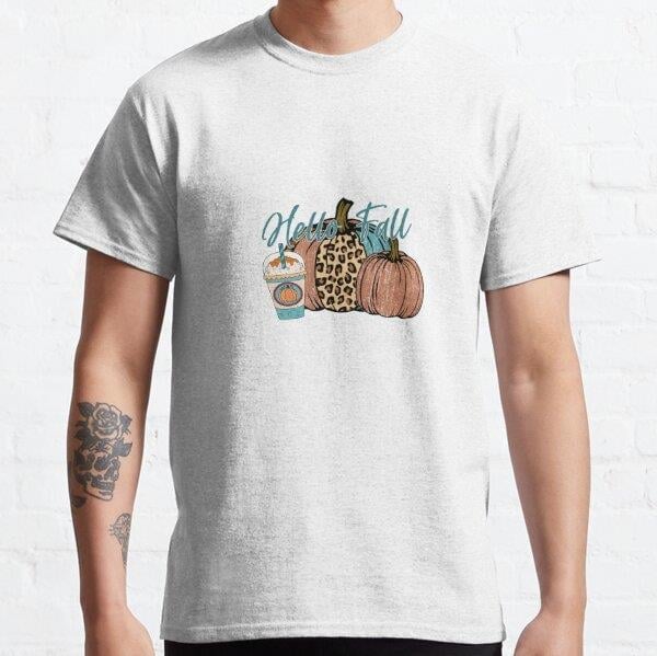 Hello Fall Tasarım Baskılı Tişört (Rahat kalıp t-shirt)