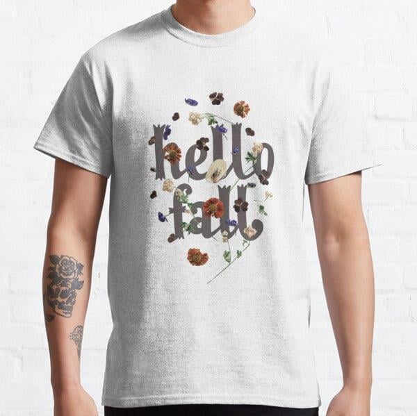 HELLO FALL Tasarım Baskılı Tişört (Rahat kalıp t-shirt)