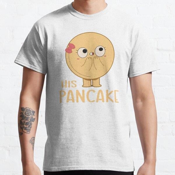 His Pancake Funny Matching Couples Tasarım Baskılı Tişört (Rahat kalıp t-shirt)