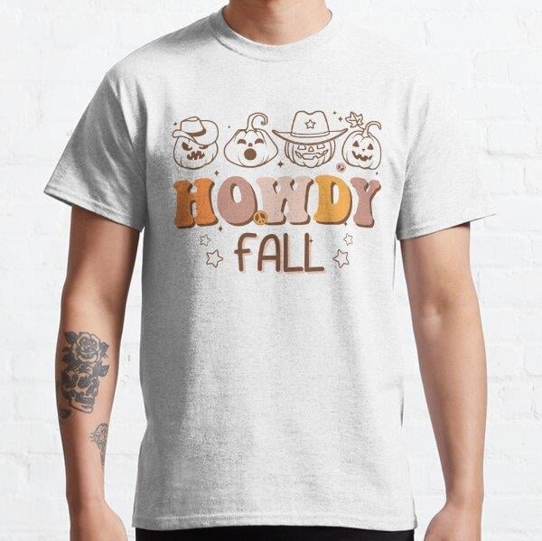 Howdy Fall  Shirt , Autumn , Fall Pumpkin Shirt, Women Fall Tees, Fall Season Shirts, Cute Pumpkin Shirt, Fall Tee , Sublimation Tasarım Baskılı Tişört (Rahat kalıp t-shirt)