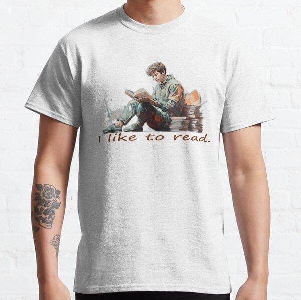 I like to read. Tasarım Baskılı Tişört (Bol kesim t-shirt)