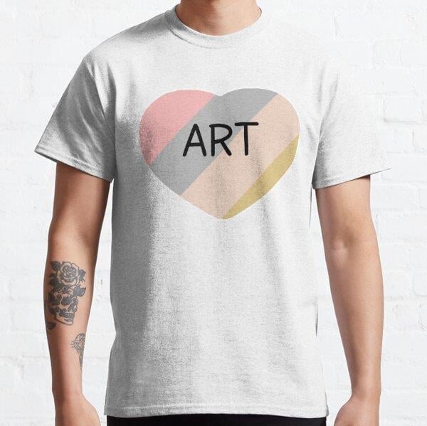 I Love Art Heart Tasarım Baskılı Tişört (Bol kesim t-shirt)