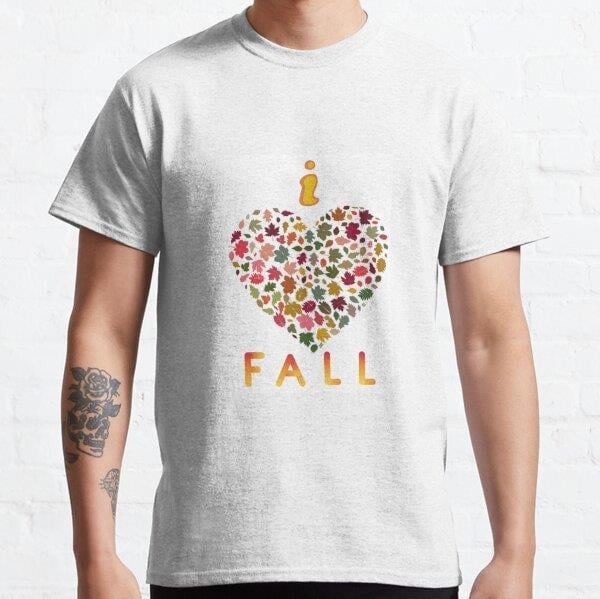i love fall Tasarım Baskılı Tişört (Rahat kalıp t-shirt)