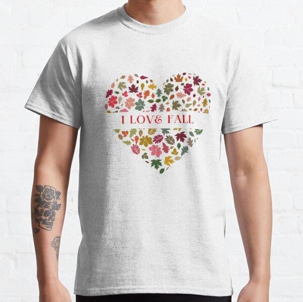 I Love Fall Tasarım Baskılı Tişört (Rahat kalıp t-shirt)