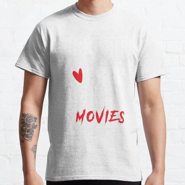 I Love Horror Movies | Scary Halloween Films Tasarım Baskılı Tişört (Bol kalıp t-shirt)