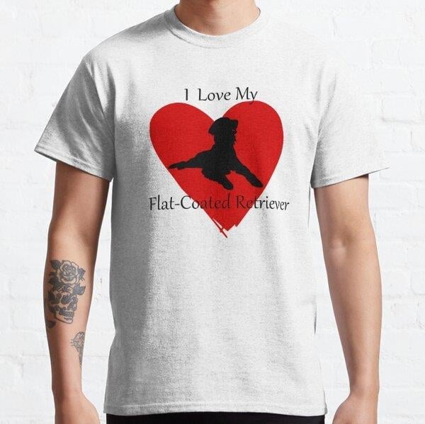 I Love my Flat Coated Retriever Tasarım Baskılı Tişört (Bol kesim t-shirt)