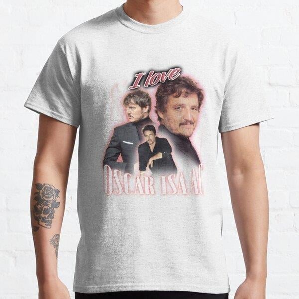 I Love Oscar Isaac Pedro Pascal Cursed Fan Collage Tasarım Baskılı T-Shirt (bol kalıp tişört)