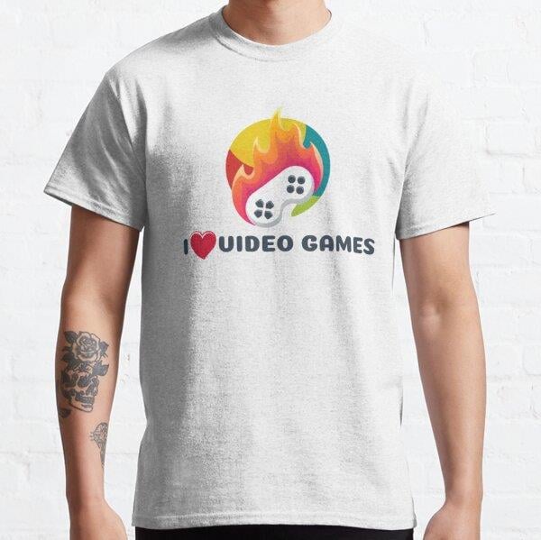 I Love Video Games Tasarım Baskılı Unisex Tişört (Bol kalıp t-shirt)
