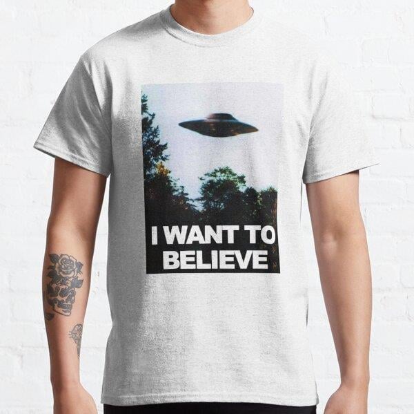 I Want To Believe UFO UFO Tasarım Baskılı T-Shirt (bol kalıp tişört)