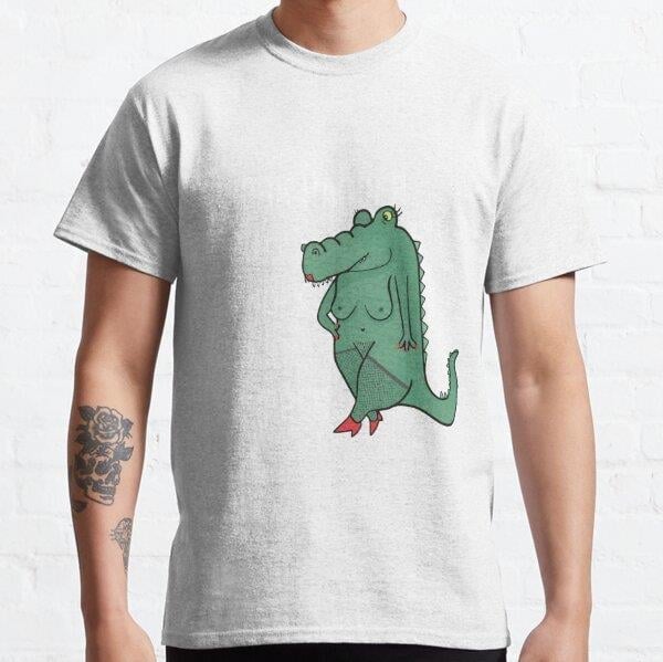 I Work Harder Than An Ugly Croco Stripper Tasarım Baskılı Tişört (Bol kesim t-shirt)