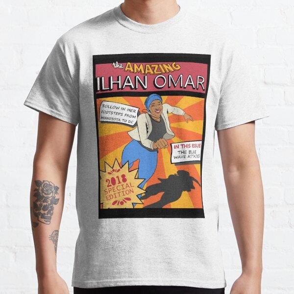 Ilhan Omar Comic Print Tasarım Baskılı Tişört (bol kalıp t-shirt)