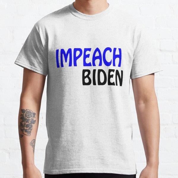 Impeach Biden Tasarım Baskılı Tişört (Rahat kalıp t-shirt)