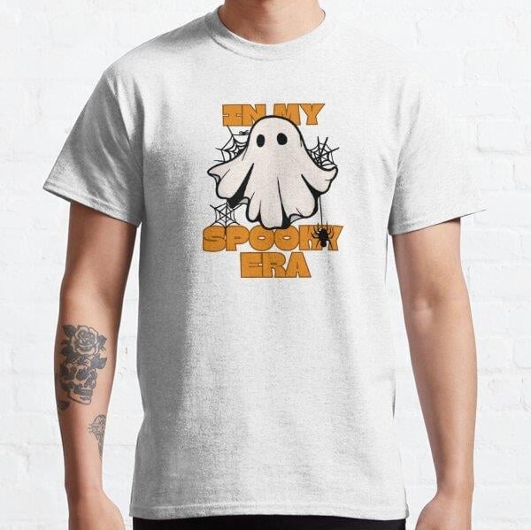 In My Spooky Era Spider Ghost Tasarım Baskılı Tişört (Rahat kalıp t-shirt)