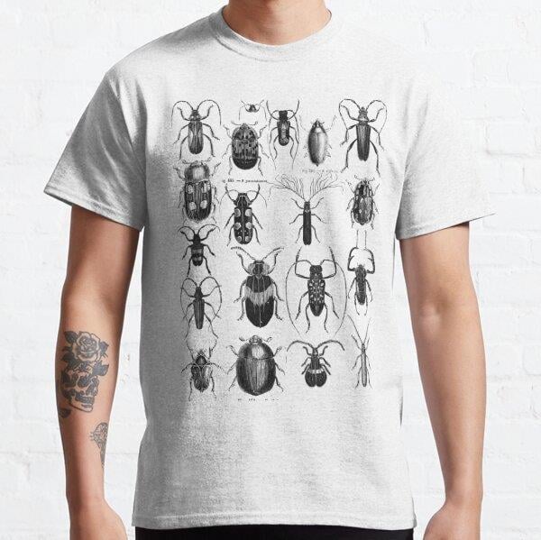 insects vintage Tasarım Baskılı T-Shirt (bol kalıp tişört)