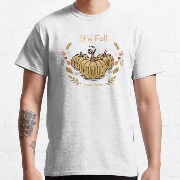 It's Fall  cozy days Tasarım Baskılı Tişört (Rahat kalıp t-shirt)
