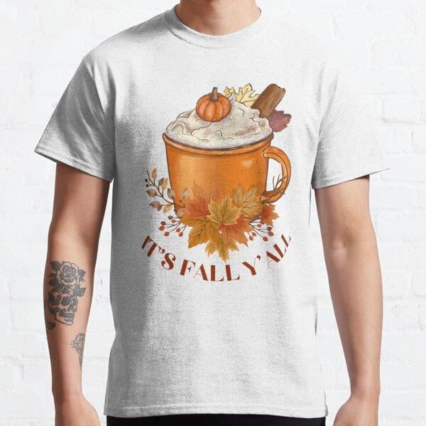 It's Fall Yall - It's Fall Yall Pumpkin Tasarım Baskılı Tişört (Rahat kalıp t-shirt)