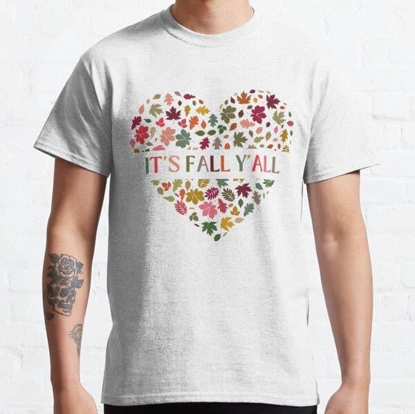 It's Fall Y'All Autumn Season Tasarım Baskılı Tişört (Rahat kalıp t-shirt)