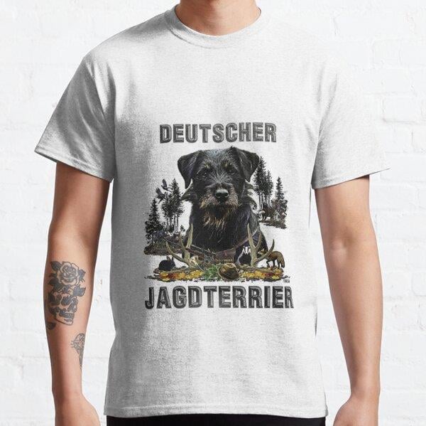 Jagdterrier - versatile hunting dog Tasarım Baskılı T-Shirt (bol kalıp tişört)