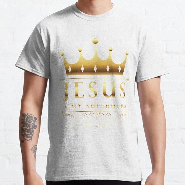 Jesus is My Superhero Premium Tasarım Baskılı Tişört (bol kalıp t-shirt)