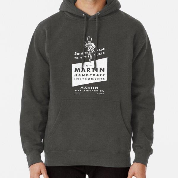 Join the Parade to Better Music with Martin Handcraft Instruments (White Version) | Vintage Logo Tasarım Baskılı Kapşonlu Sweatshirt