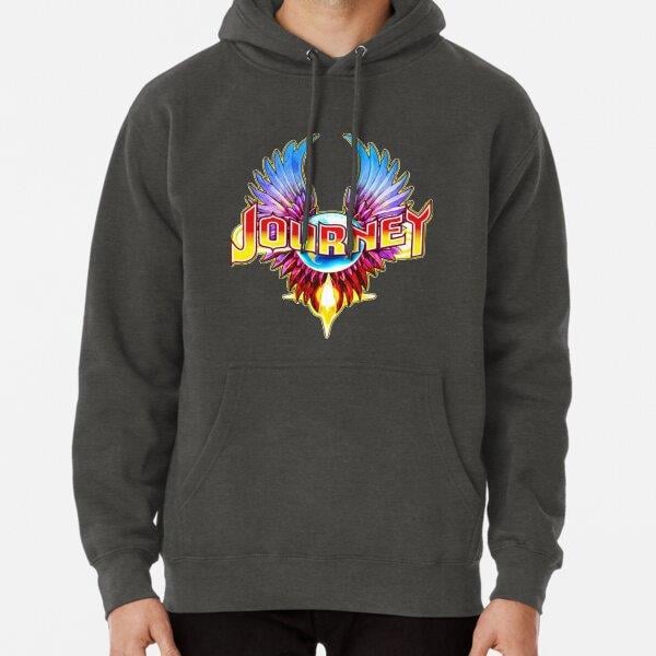 Journey Band Sticker Tasarım Baskılı Kapşonlu Sweatshirt