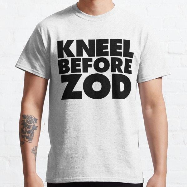 Kneel Before Zod Tasarım Baskılı Tişört (Bol kalıp t-shirt)