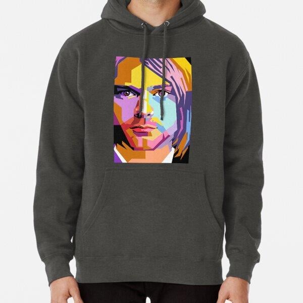 kurt-cobain-pop-art-ahmad-nusyirwan Tasarım Baskılı Kapşonlu Sweatshirt