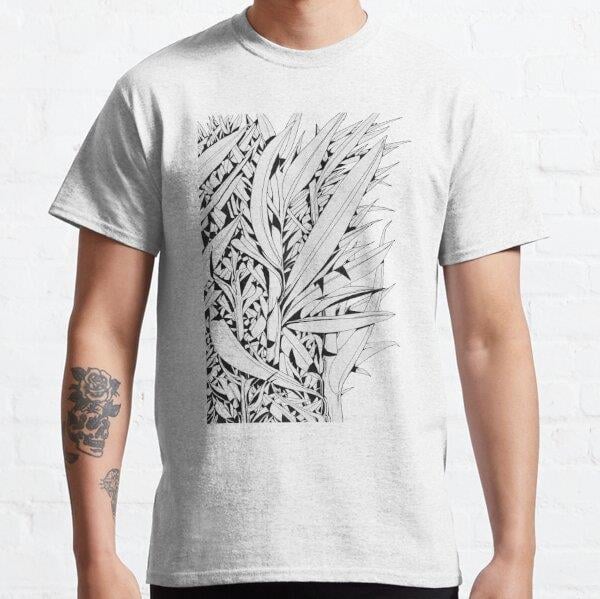 Leaf Patterns Tasarım Baskılı Tişört (bol kalıp t-shirt)