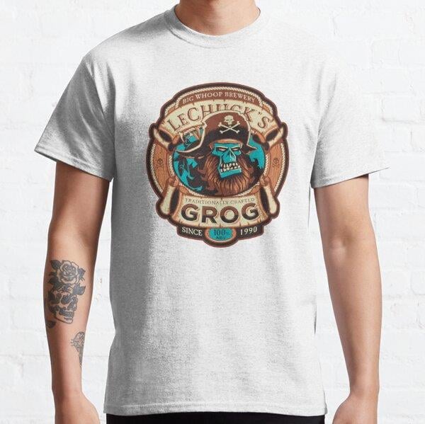 LeChucks Grog - Craft Beer - Monkey Island - Vintage Video Game Tasarım Baskılı T-Shirt (bol kalıp tişört)