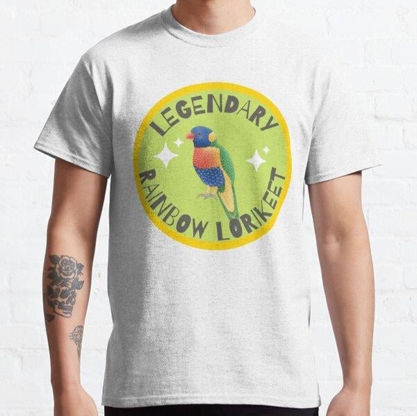 Legendary Rainbow Lorikeet Motivational Tasarım Baskılı Tişört (Bol kesim t-shirt)