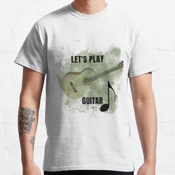 Lets Play Guitar Tasarım Baskılı Tişört (Bol kesim t-shirt)