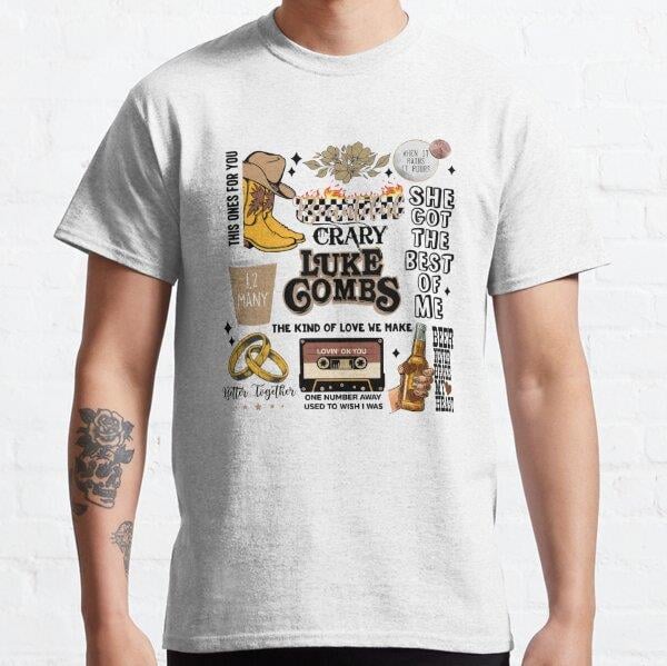 Luke Combs Vintage texas music 2 rodeo Tasarım Baskılı Tişört (Bol kalıp t-shirt)