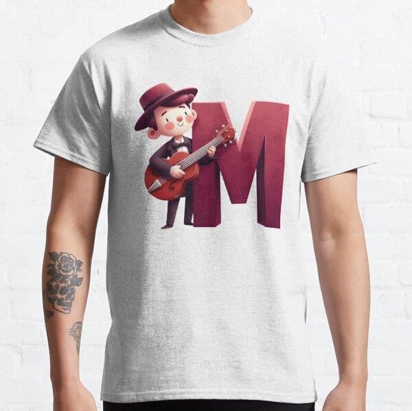 M For Musician Tasarım Baskılı T-Shirt (Bol kalıp tişört)