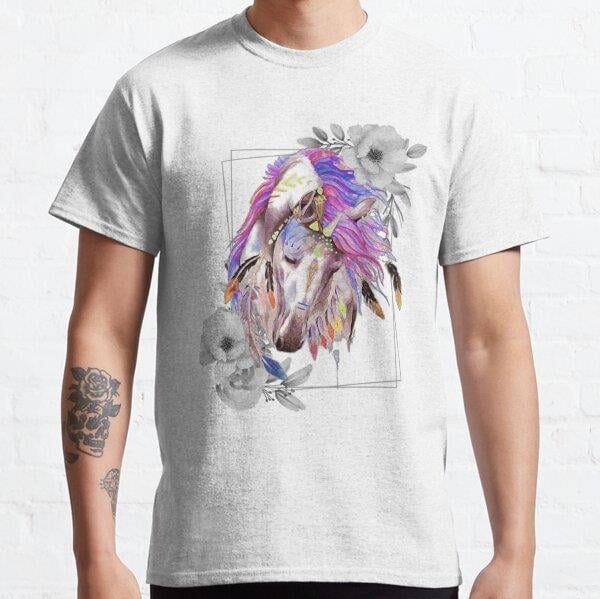 Magic Horse Unicorn Legendary Animals Tasarım Baskılı Tişört (Bol kesim t-shirt)