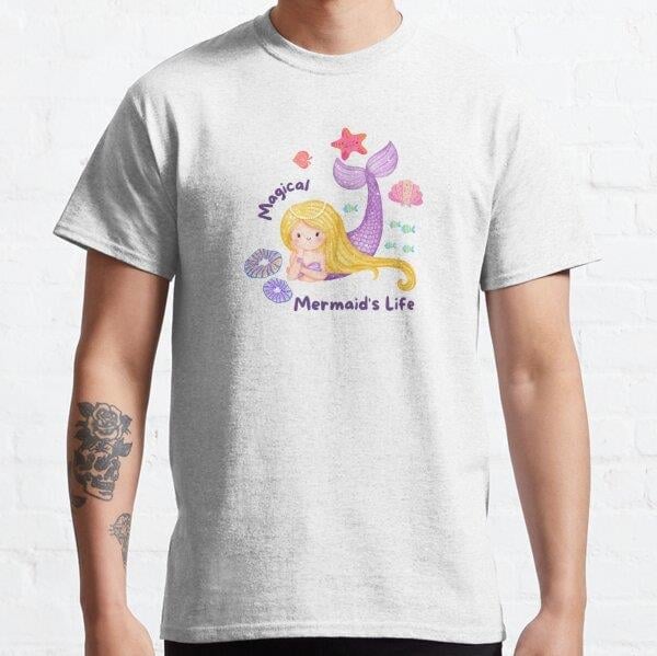 Magical Mermaids Life Tasarım Baskılı Tişört (Bol kesim t-shirt)