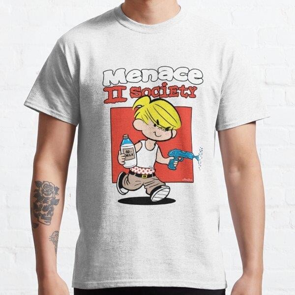 Menace To Society Tasarım Baskılı Tişört (Bol kalıp t-shirt)