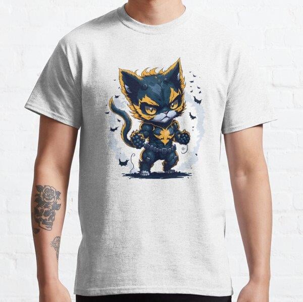 Meow Planet Halloween Hero Tasarım Baskılı Tişört (bol kalıp t-shirt)