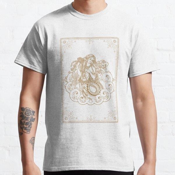 Mermaid Tarot Card Tasarım Baskılı Tişört (Bol kesim t-shirt)