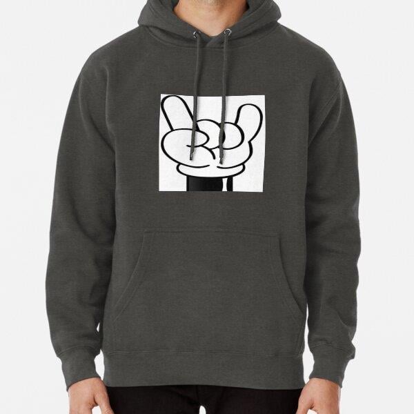 Mickey rock hand Tasarım Baskılı Kapşonlu Sweatshirt