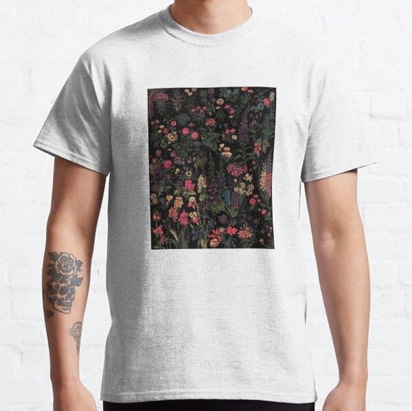 Midnight Floral Tasarım Baskılı Tişört (Bol kesim t-shirt)